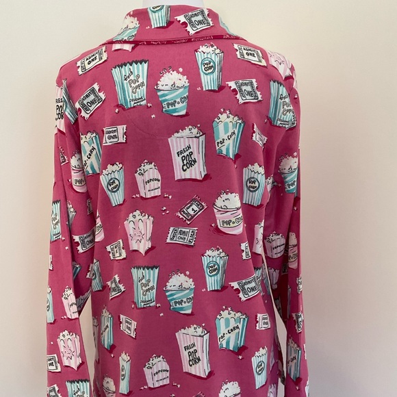 Munki Munki Pink Movie Night Print 2-Piece Flannel Pajamas Set - Picture 8 of 15